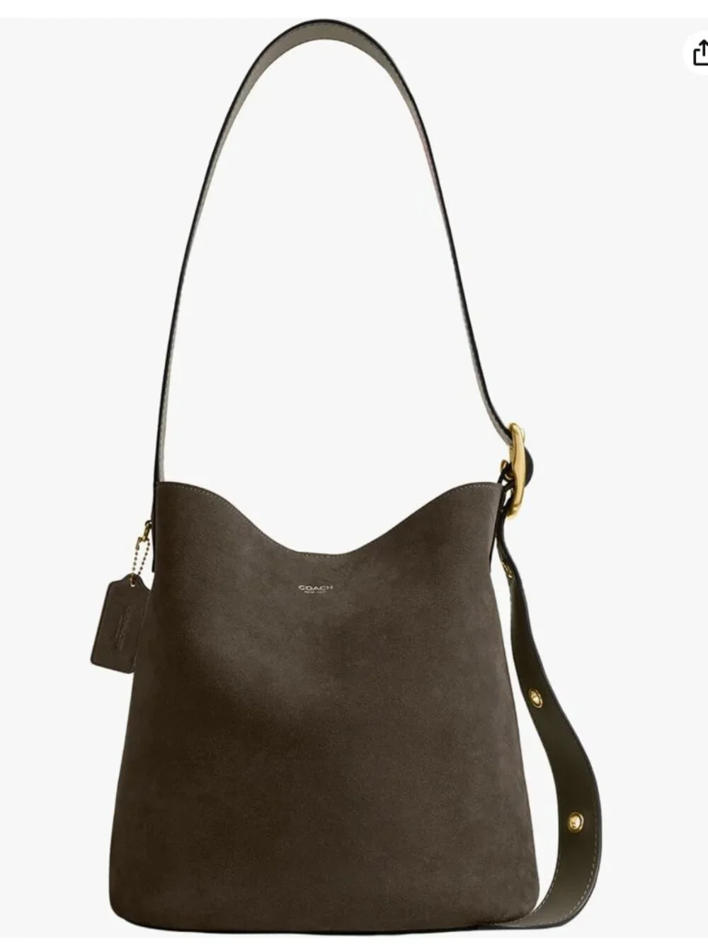 COACH Bleecker Bucket Handbag - Olive Suede - Factory Wrapped - NWT
